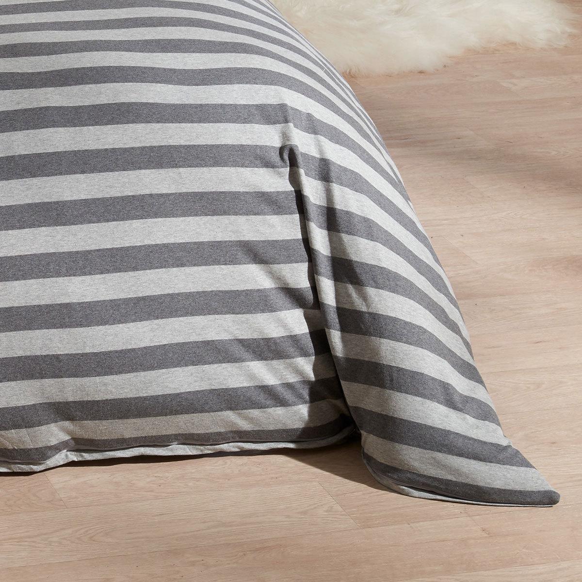Thumbnail - Traumschlaf, Bettwäsche, Melange-Stripe Stone (Bettwäsche Set, 200 x 200 cm, 80 x 80 cm)