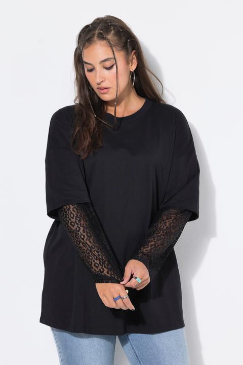 Produktbild Studio Untold T-Shirt, Oversize Shape, Langarm mit Spitze (54, 56)