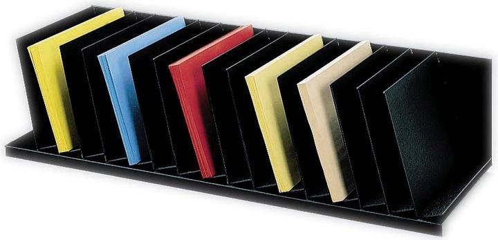 Paperflow Angled shelf, 14 compartments, polystyrene, black Particularly quick access to documents (A4)