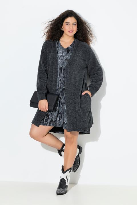 Actual product image Ulla Popken Oversized Chenille Open Shape Cardigan (54)