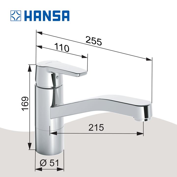 Actual product image Hansa 51591193 EHM kitchen arm, ND HANSAPOLO 5159