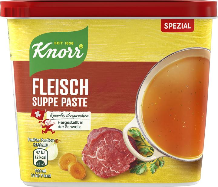 Knorr Fleisch Suppe Spezial Paste, herzhafte Fleischsuppen Würze für Bouillons, Fleisch, Gratin & Reis