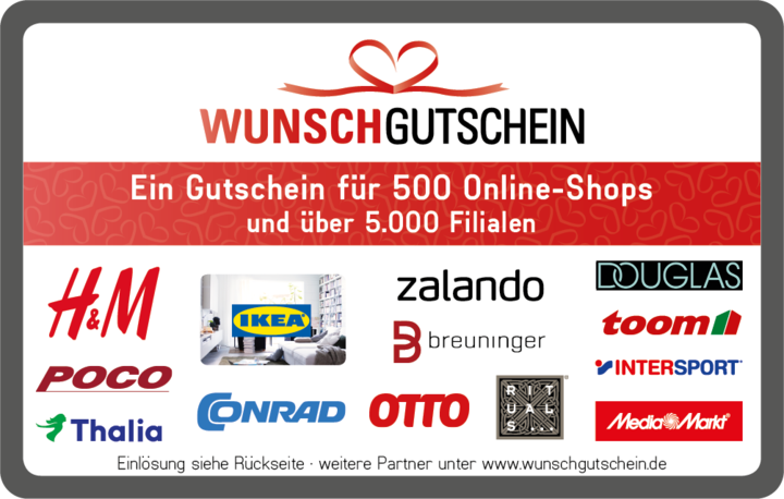 Actual product image Wunschgutschein Credit balance (100 EUR)