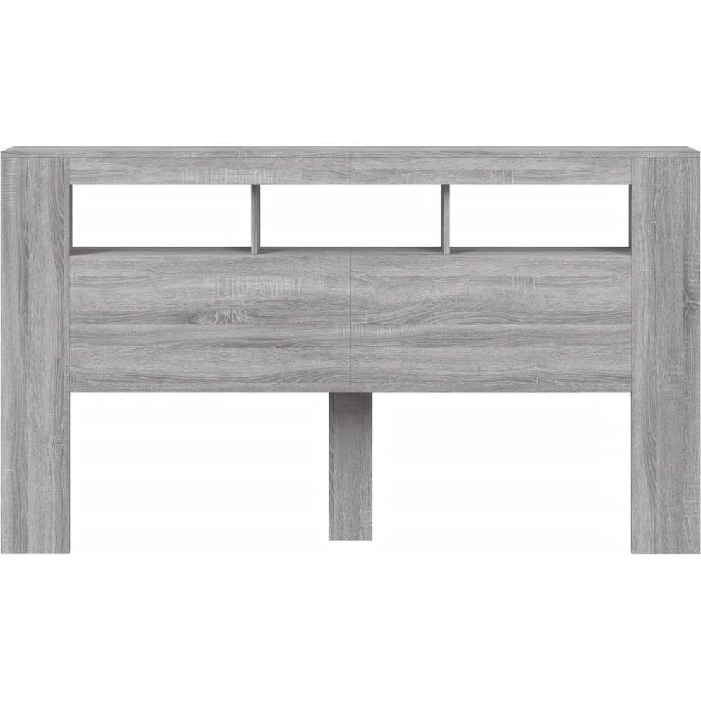VidaXL, Bett Zubehör, LED-Kopfteil Grau Sonoma 180x18,5x103,5 cm