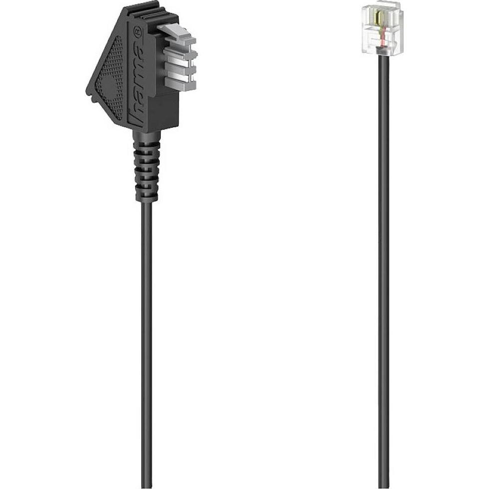 Hama 00201104 Telefonkabel 6 m Schwarz, Telefon Zubehör