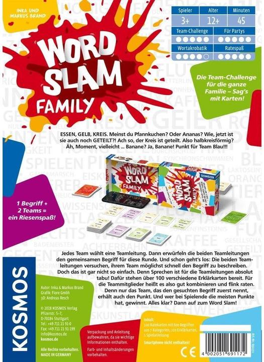 Produktbild Kosmos Word Slam Family (Deutsch, 3 - 6 Spieler)