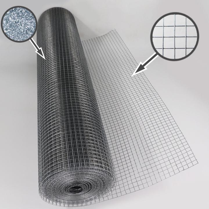 Actual product image Aquagart 105m x 1m Volierendraht Drahtgitter Schweissgitter Drahtzaun Feuerverzinkt