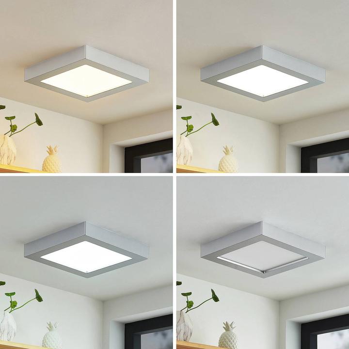 Image du produit Prios Alette LED plafonnier, argent 22,7 cm 18W (2092 lm)