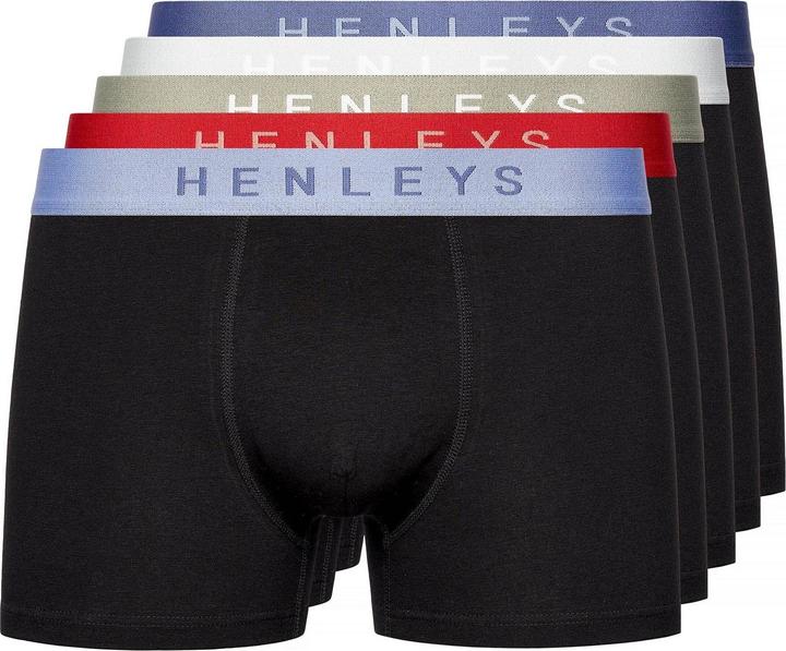 Immagine prodotto Henleys - Boxer BLACKIRIS - Uomo (XXL, Confezione da 5 pezzi)