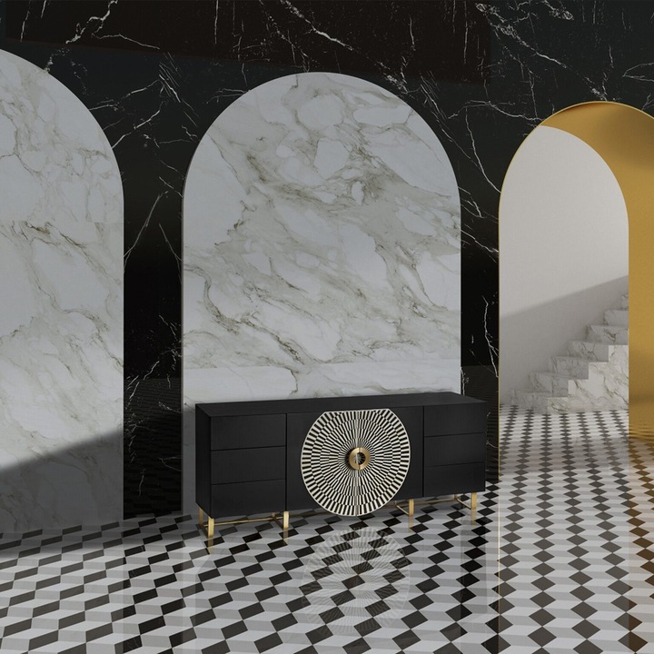 Produktbild Vical Home Grosses Design-Sideboard Gatsby 200 x 80 cm Archiviert (200 x 49 x 80 cm)