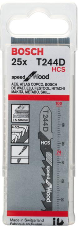 Produktbild Bosch Professional Zubehör Stichsägeblatt T 244 D Speed for Wood, 5er-Pack
