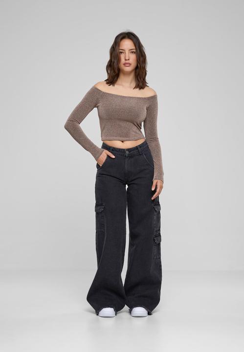Produktbild Urban Classics Ladies Off Shoulder Glitter Longsleeve (M)