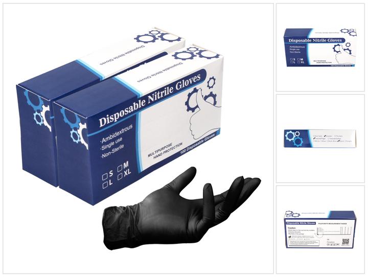 Soft Line Guanti In Nitrile Nero – Taglia XL – Non Sterili, Senza Polvere – 100 Pezzi – Lattice-Free, Ipoallergenici