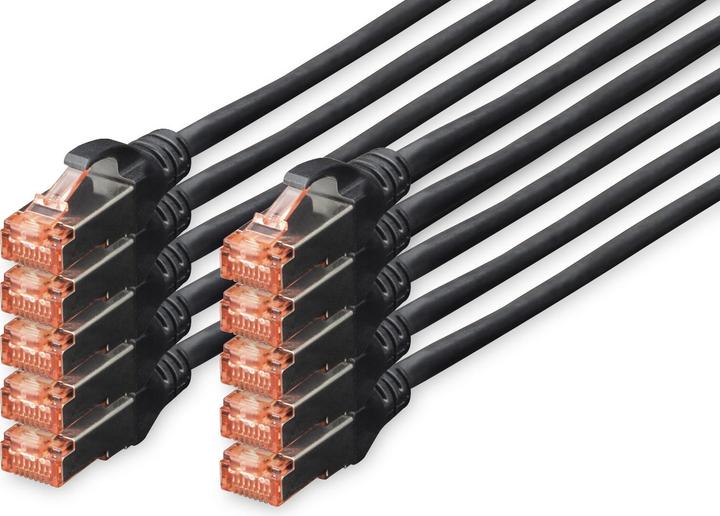 Produktbild Digitus CAT6 S-FTP Patchk.,0,5m, SW (S/FTP, CAT6, 0.50 m)