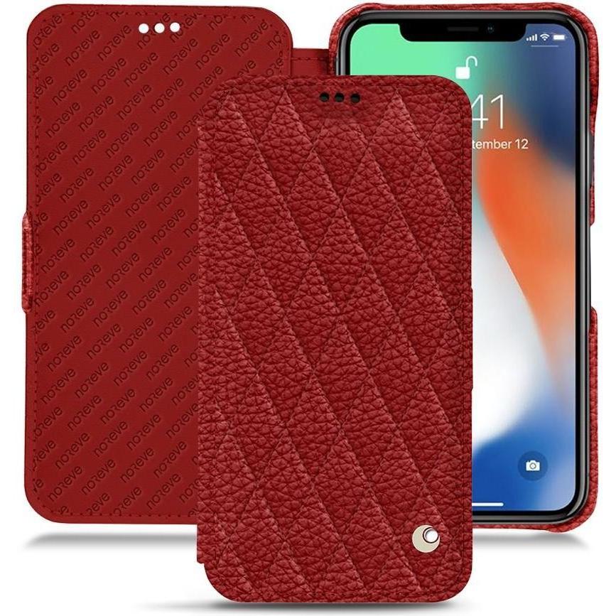 Thumbnail - Noreve Lederschutzhülle horizontal (Apple iPhone XR), Smartphone Hülle, Rot