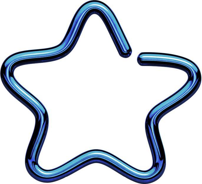 Produktbild Star Piercing Micro Piercing Ring Stern dunkelblau mit Titanium Schicht (Chirurgenstahl 316L, ohne Messing)