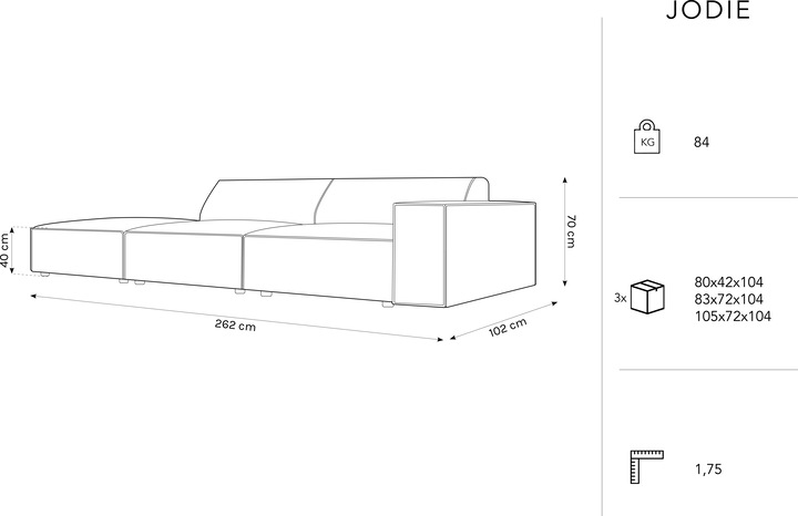 Actual product image Micadoni Jodie (4-seater, 2 person sofa, 3-seater)