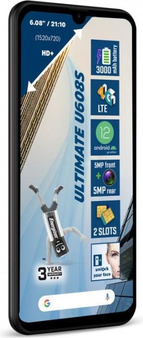 Actual product image Energizer Ultimate U608S Smartphone - Smartphone 2 GB RAM 32 GB 6.08 Inch 4G Dual Sim EU (Black) (32 GB, Black, 6.09", Dual SIM, 5 Mpx, 4G)