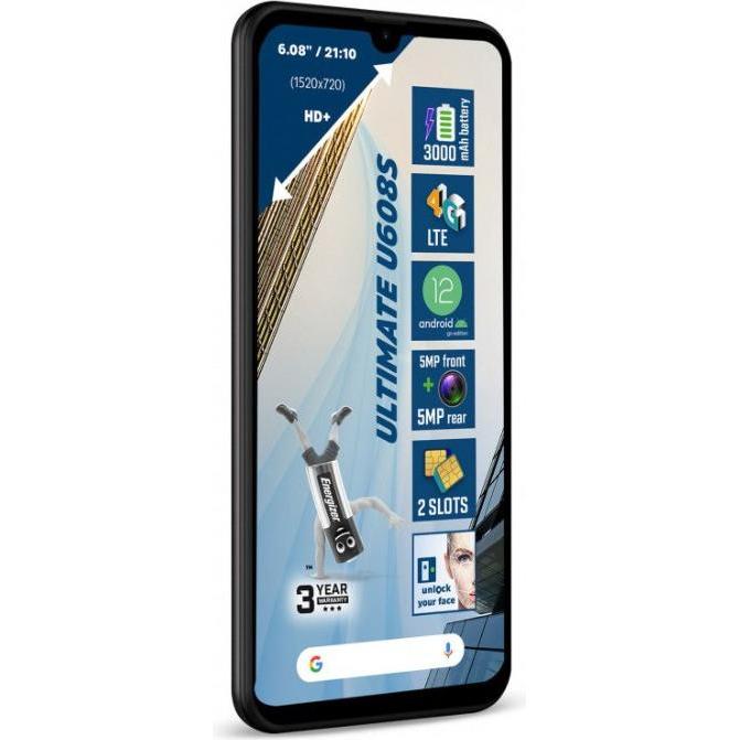 Thumbnail - Energizer Ultimate U608S Smartphone – Smartphone 2 GB RAM 32 GB 6,08 Zoll 4G Dual Sim EU (Schwarz) (32 GB, Juoda, 6.09",...