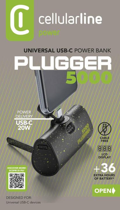 Image du produit Cellularline CHARGEUR DE BATTERIE EMER. USB-C 5000 NOIR (5000 mAh, 20 W, 18.50 Wh)