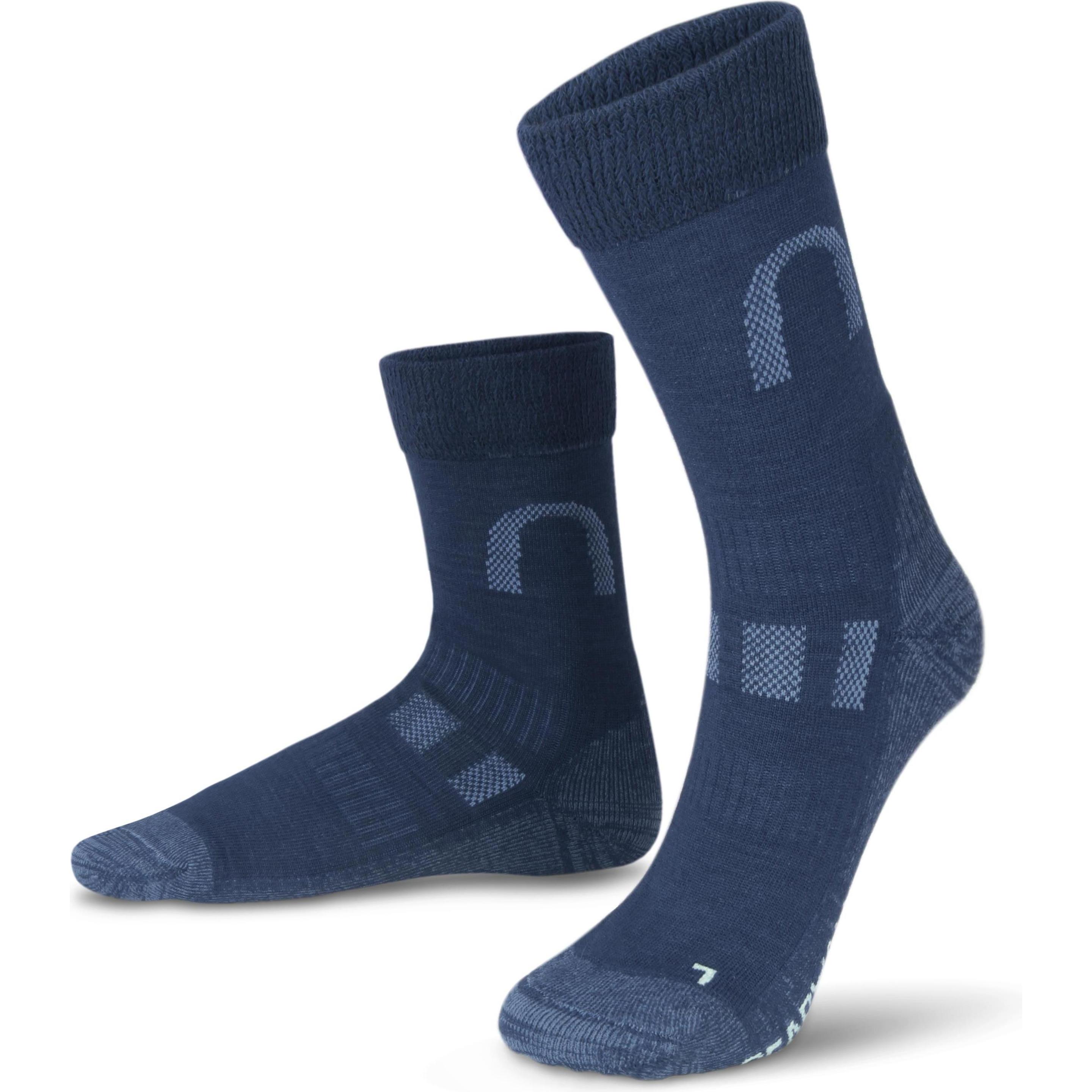 Normani, Herren, Socken, 2 Paar Merinowollsocken Wander- und Trekkingsocken Melton, Blau, (2er Pack, 35 - 38)