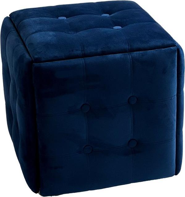 Produktbild Go Gift Puff-Transformator 5in1 - 5 Hocker in 1 Pouffe marineblau Samt