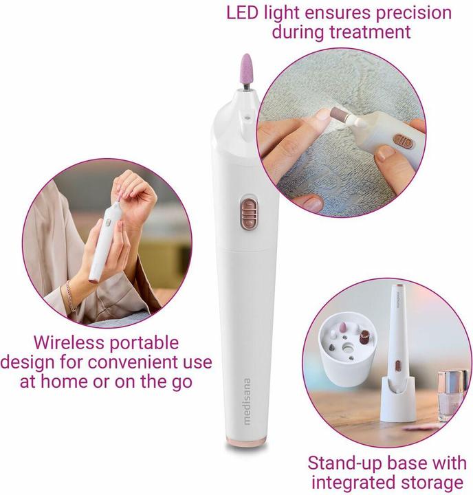 Actual product image Medisana MP 900 Maniküre & Pediküre Set elektrisch, Nagelfeile, Nagelfräser und Hornhautentferner, N