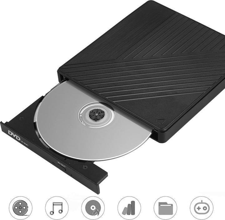 Image du produit Deltalabs Graveur externe Slim USB C/USB 3.0 Lecteur DVD-RW & SD/MicroSD Reader pour MacBook/ordinateur (Graveur de CD, Graveur de DVD)
