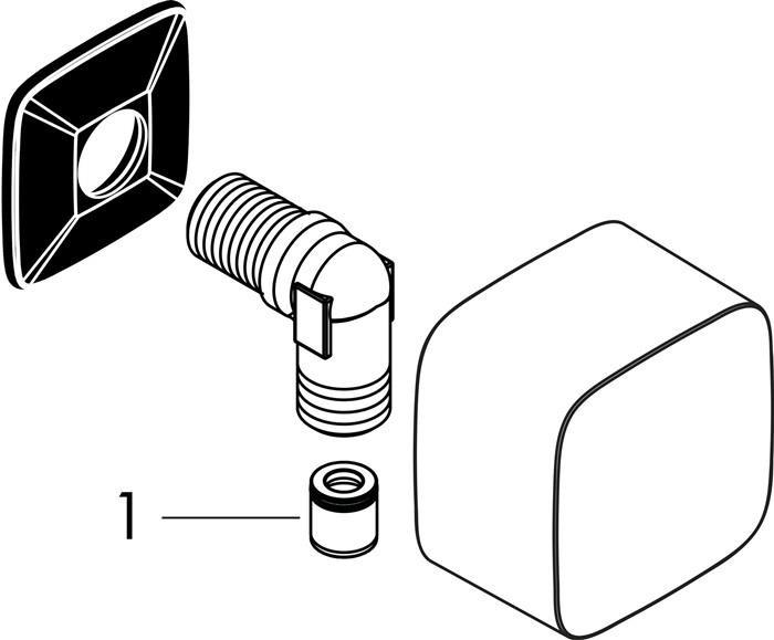 Produktbild hansgrohe FixFit Schlauchanschluss mit Rückflussverhinderer und Winkel (26457000)