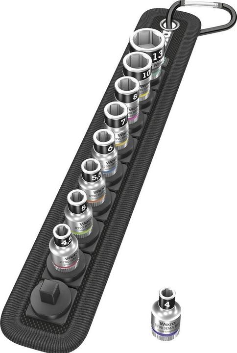 Actual product image Wera Belt A 1 Zyklop socket set (13 mm, 6 mm, 5 mm, 8 mm, 7 mm, 4 mm, 4.5 mm, 10 mm, 5.5 mm)