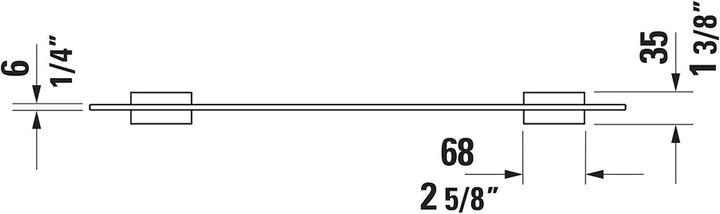 Produktbild Duravit Glasablage KARREE Glas matt chrom
