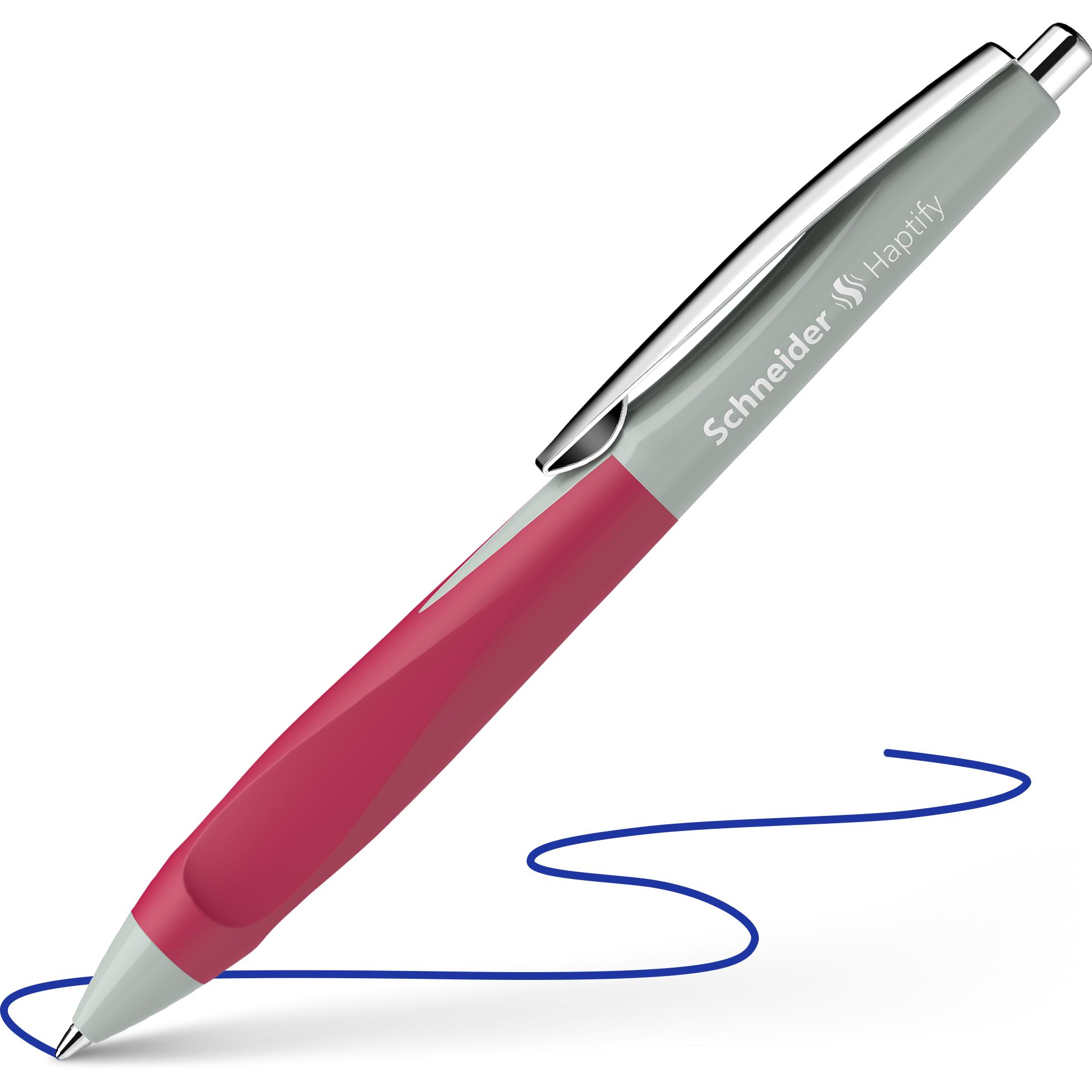 Thumbnail - 10x Schneider, Schreibstifte, Kugelschreiber Haptify M grau/magenta (salbei grau-magenta, 1 x)