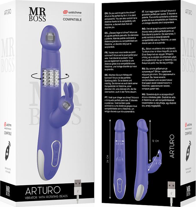 Actual product image Mr Boss Arturo Vibrator & Rotator Watchme Wireless Technology Compatible