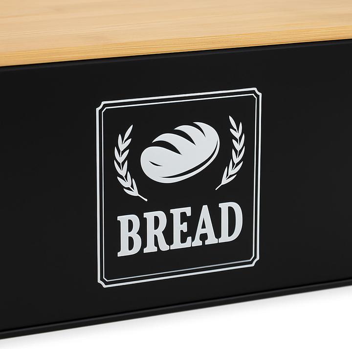 Actual product image Relaxdays Brotkasten mit Bambusdeckel Retro-Design