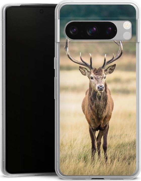 Produktbild DeinDesign Slim Case für Google Pixel 8 Pro Silikon Hülle Ultra Dünn Handyhülle Hirsch Wald Wiese (Google Pixel 8 Pro)