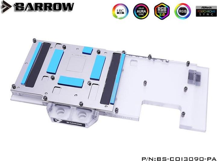 Actual product image Barrow LRC2.0 full coverage GPU Water Block for Colorful Vulcan 3090 Aurora