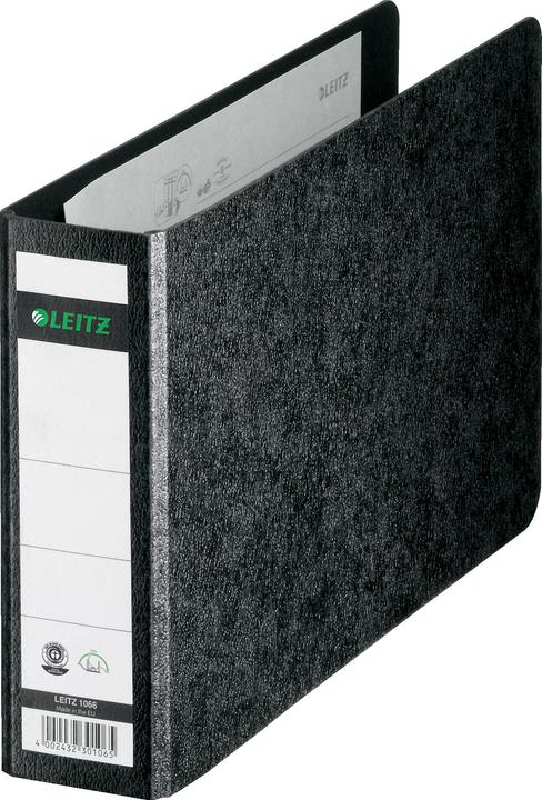 Produktbild Leitz Hartpappe-Ordner, 180 Grad, DIN A5 quer, 56 mm,schwarz Einband aus Hartpappe, mit aufgeklebtem (A5, 56 mm, 1 Stk.)