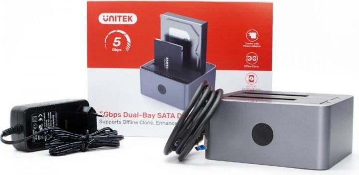 Produktbild Unitek Y-3026GY01-EU Disk Clone Station 2 x SATA 2 5 /3 5 USB 5Gbps