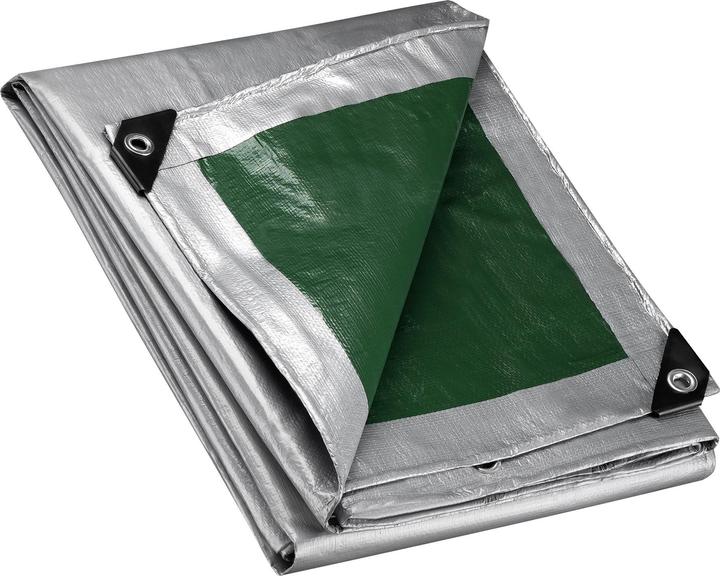 Wiltec weatherproof tarpaulin green grey 4x3m PE tarpaulin 120g/m² garden tarpaulin