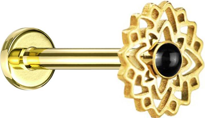 Immagine prodotto Star Piercing Maschera antigas nera a tunnel svasato (Mnerale, Acciaio chirurgico 316L, senza ottone)