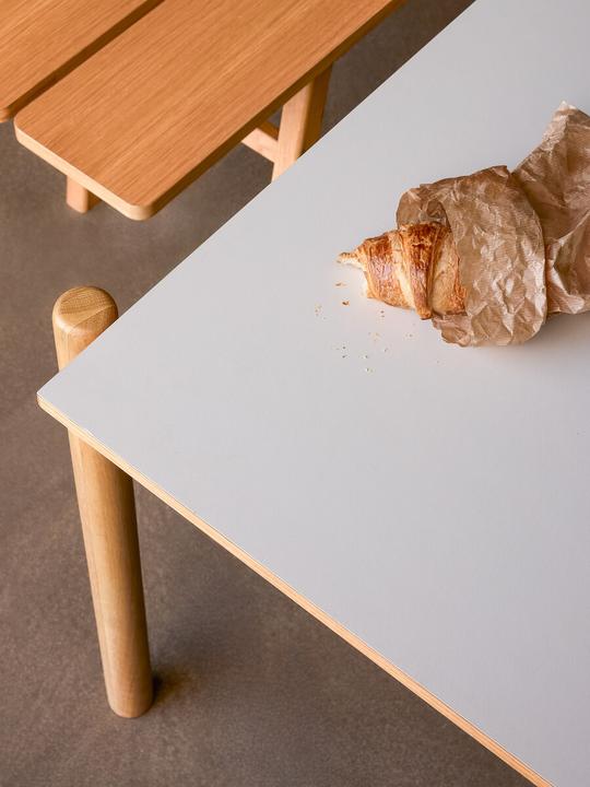 Actual product image Hübsch Oblique Dining Table Rectangular Grey (190 x 107 x 75 cm)