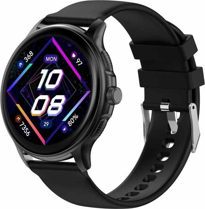 Produktbild Gravity GT12-1 Damen-Smartwatch, schwarzes Silikonarmband + schwarzes Armband