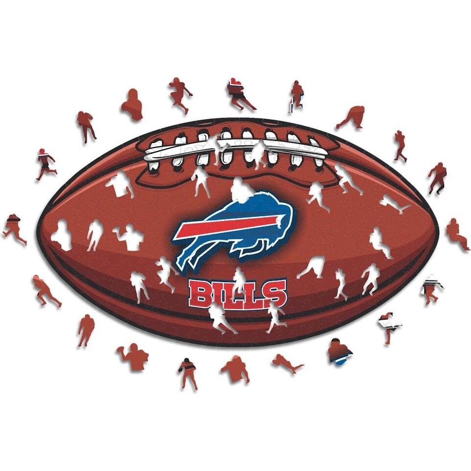 Iconic NFL - Buffalo Bills – Football mit Logo - Holz Puzzle Grösse S (150 Teile) (150 Teile)