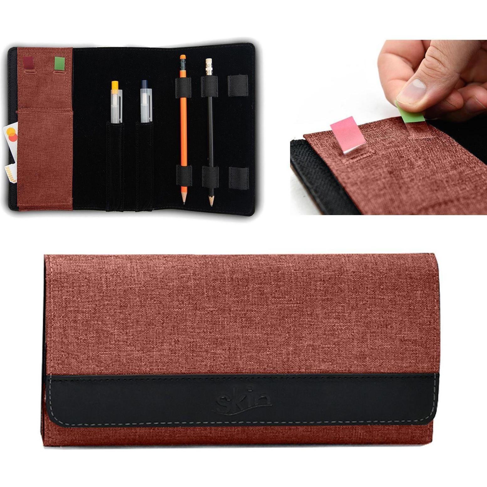 Barth & Bauer, Etui, PenSkin - vegano - salmon-red, (Mikrofaser), Stifteetui für Schreibaccessoires & Haftstreifen