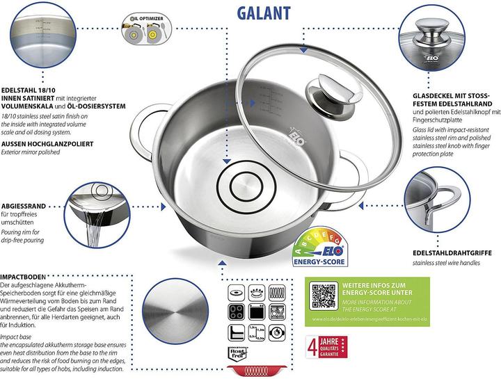 Produktbild ELO Topfset Galant (Bratpfanne, Kochtopf, Edelstahl)