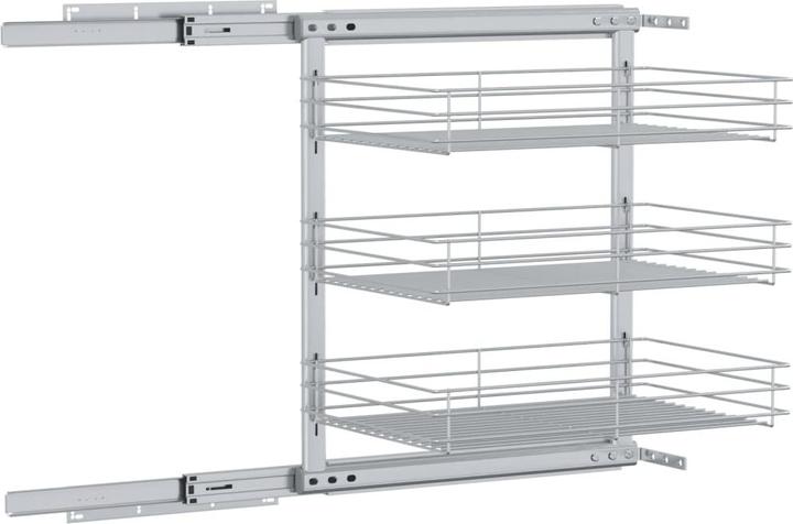 Produktbild Diverse Hardware 3-stufiger Ausziehbarer Küchen-Drahtkorb Silbern 47x35x56 cm (1 x, 47 x 35 x 56 cm)
