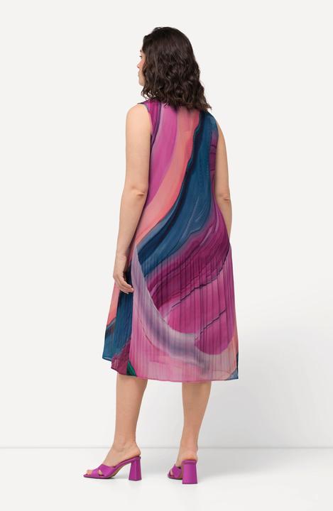 Image du produit Ulla Popken Plissee-Minikleid, Farbverlauf, A-Linie, Rundhals, ärmellos (62)