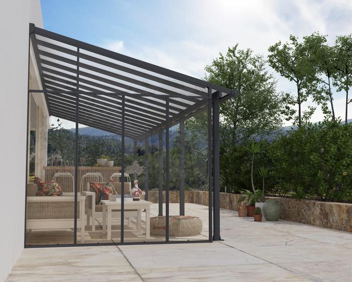 Produktbild Palram Terrasse Seitenwand 6,7x257cm Grau