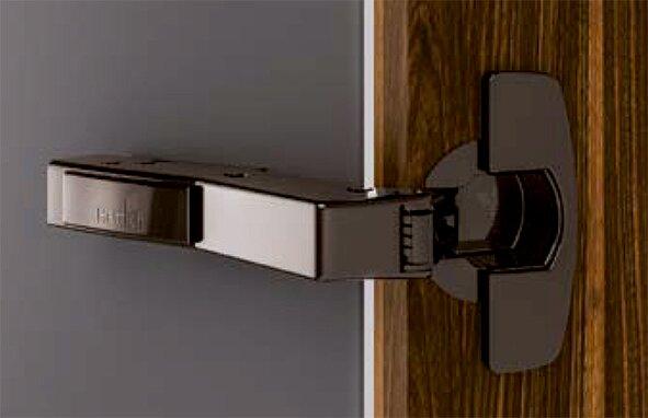 Actual product image Hettich 45° cup hinges Sensys 8639i W45, corner hinge present