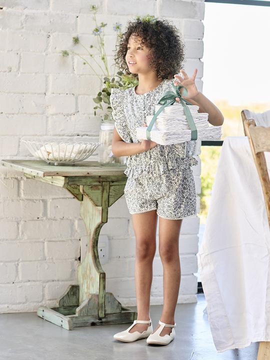 Produktbild Vertbaudet Festliches Mädchen-Set: Volantbluse & Shorts (98)
